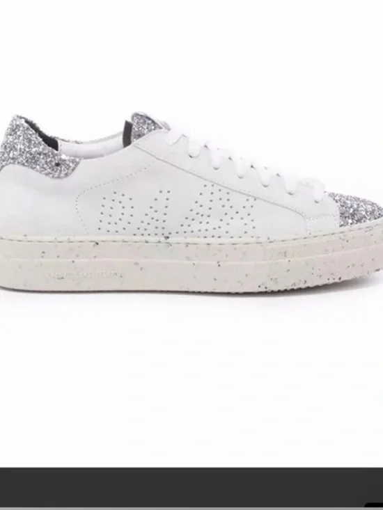 P448 Thea suede leather platform glitter sneaker new in box no lid size 11 - Picture 2 of 9